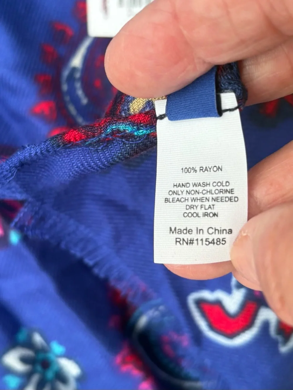 NWT APT.9 Royal Blue Long Scarf with Paisly Print, Size: 76”L x 21”W